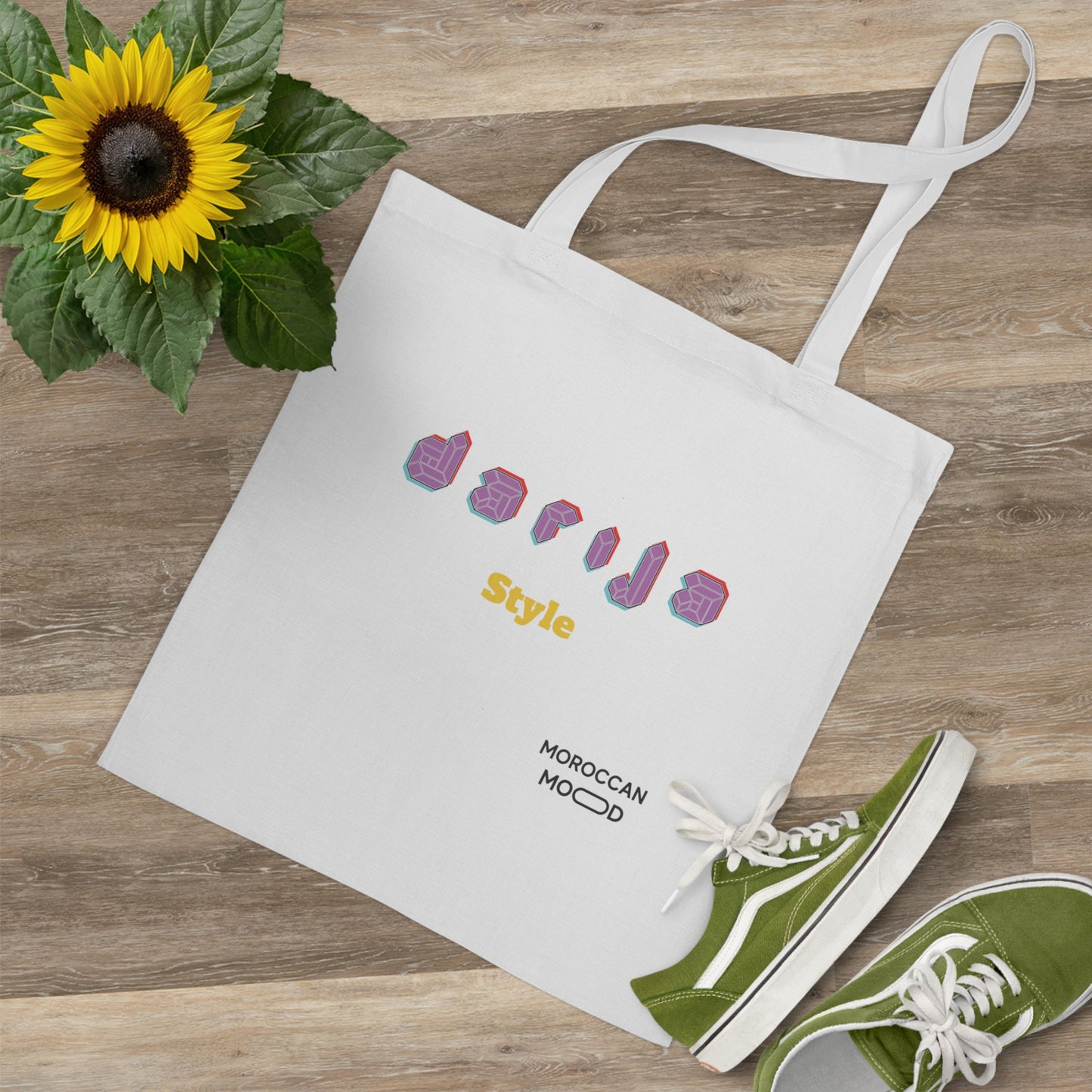👜 Tote Bag en Coton Darija Style - Élégance & Praticité aux Couleurs du Maroc 🇲🇦