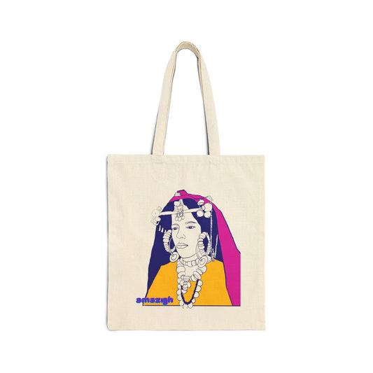 👜 Tote Bag en Coton Amazigh - Élégance & Praticité aux Couleurs du Maroc 🇲🇦