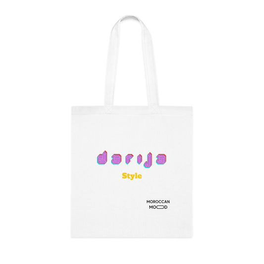 👜 Tote Bag en Coton Darija Style - Élégance & Praticité aux Couleurs du Maroc 🇲🇦